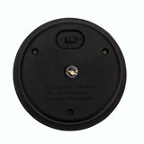 Lumière LED ronde noire avec interrupteur marche/arrêt et indication de batteries rechargeables