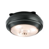 Round black LED ceiling light with built-in on/off switch for modern indoor lighting