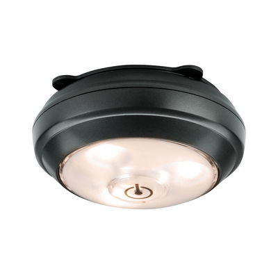Plafonnier LED rond noir avec interrupteur intégré pour éclairage intérieur moderne