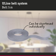 Grey ULine belt system 5 m long, can be shortened individually, versatile for fastening and mounting