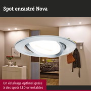 Spot LED encastré Nova blanc en métal pour un éclairage efficace et moderne de la pièce