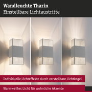 Weiße Wandleuchte Tharin aus Metall mit verstellbaren Lichtaustritten und warmweißem Licht für Akzente