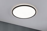 Runde LED-Deckenleuchte mit schwarzem Rahmen und warmweißem Licht für moderne Wohnräume