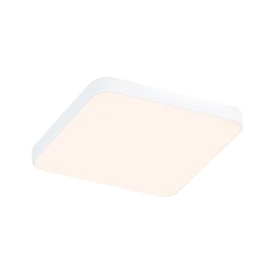 Square white LED ceiling light with rounded corners for modern room illumination
