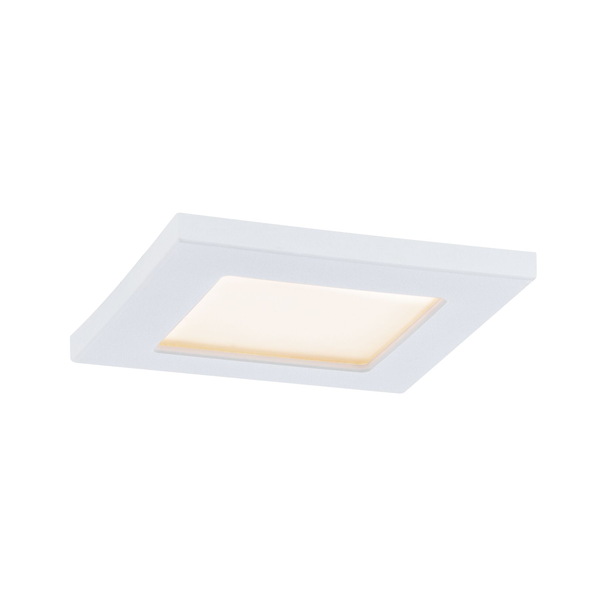 Firkantet hvid LED-loftslampe med varmt hvidt lys til moderne indretning