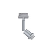 Silver metal LED spotlight with adjustable joint for flexible indoor lighting solutions