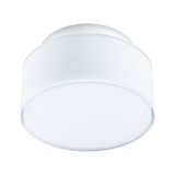 Round white ceiling light made of plastic with clear edges for modern room lighting