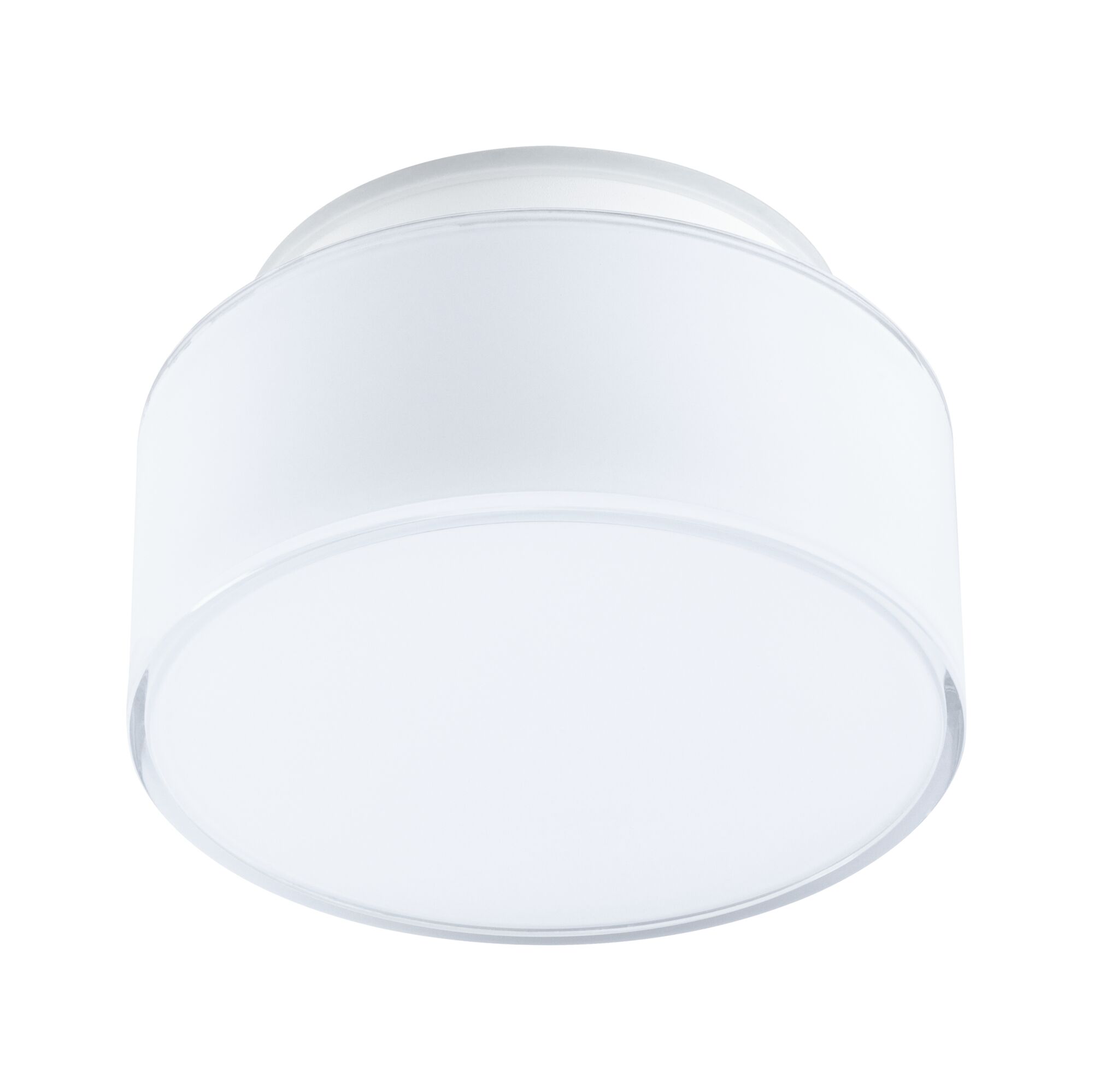 Plafonnier rond blanc en plastique avec bords clairs pour un éclairage moderne