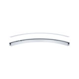 Curved silver aluminum profile with diffuser cover for LED lighting systems.