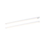 Twee witte aluminium LED-lichtbalken met warm wit licht voor moderne binnenverlichting