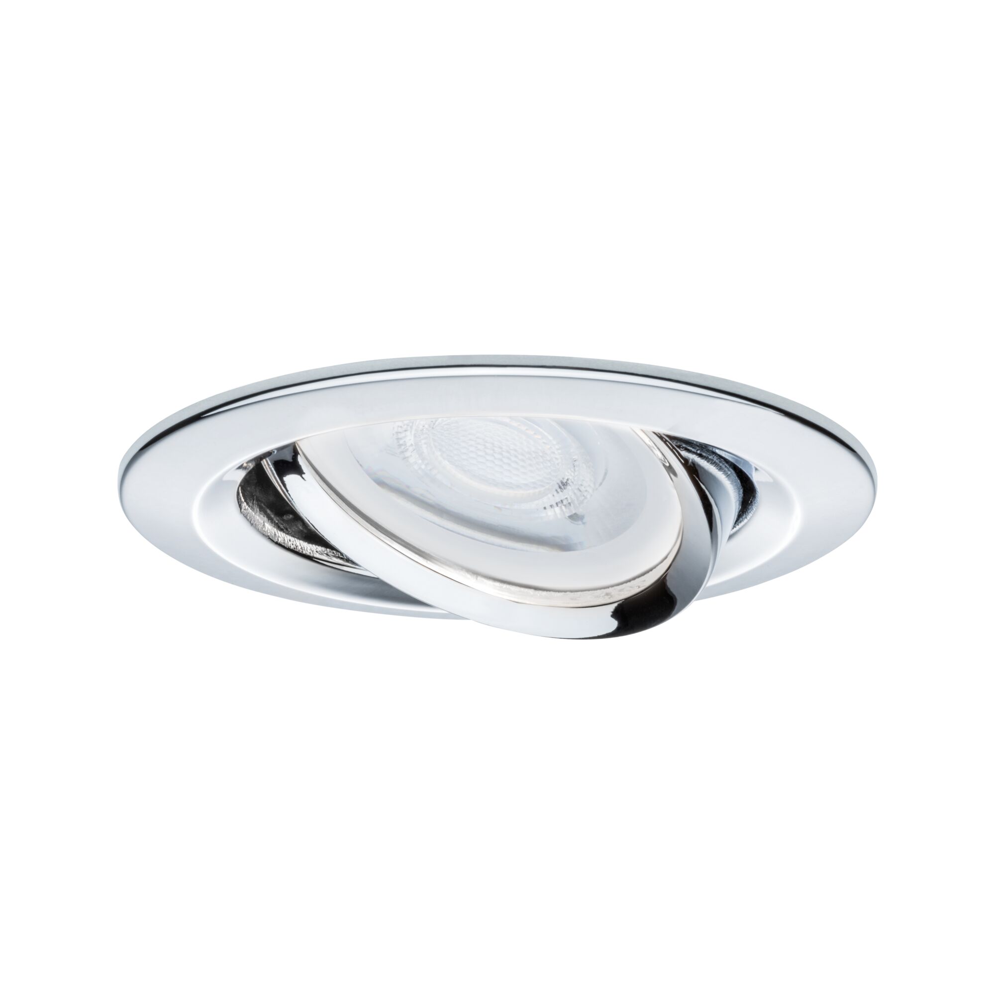 Rund einstellbarer Einbaustrahler aus Chrom mit LED-Licht für moderne Innenbeleuchtung