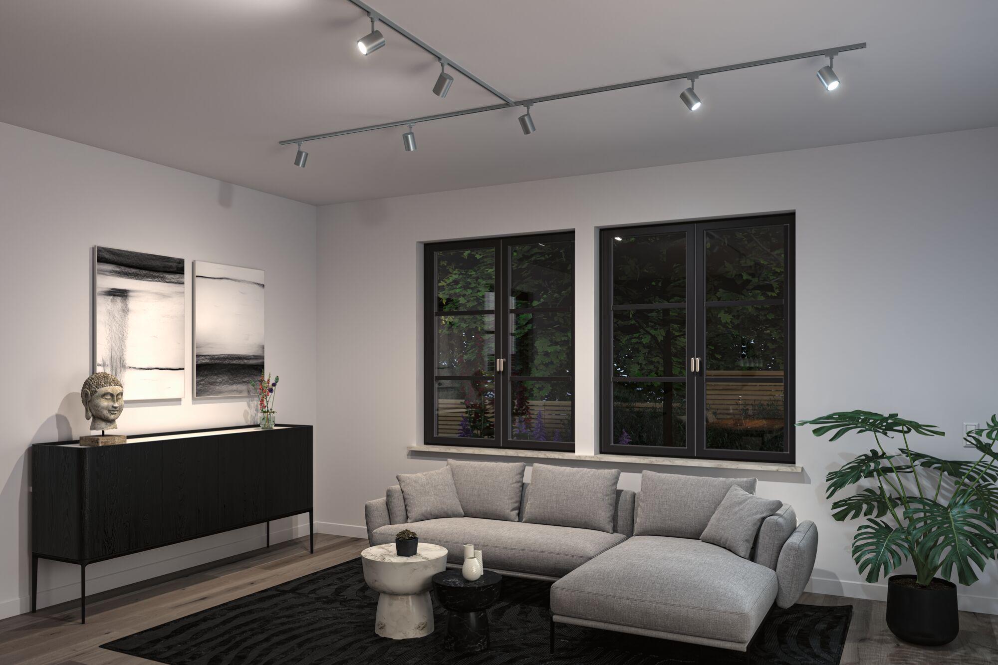 Modern silver matte aluminium ceiling spotlights with LED for living room lighting