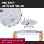 Atria Shine plafondlamp met witte kunststof behuizing en eenvoudige montagehandleiding