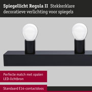 Set LED-spiegellamp Regula II Inclusief fluorescentielampen 4-vlammig E14 2700K 4x470lm 230V 4x4,5W dimbaar Zwart/Opaal