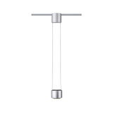 Moderner silberner LED-Pendelleuchte aus Metall mit minimalistischer Form für Wohnräume