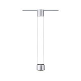 Moderner silberner LED-Pendelleuchte aus Metall mit minimalistischer Form für Wohnräume