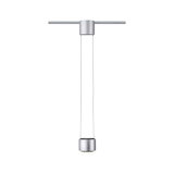 Moderner silberner LED-Pendelleuchte aus Metall mit minimalistischer Form für Wohnräume