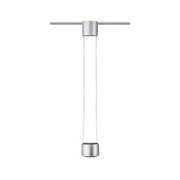 Moderner silberner LED-Pendelleuchte aus Metall mit verstellbarem Kabel für Wohnräume