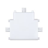 Connecteur en T en plastique blanc avec contacts métalliques pour systèmes d'éclairage LED sur rail