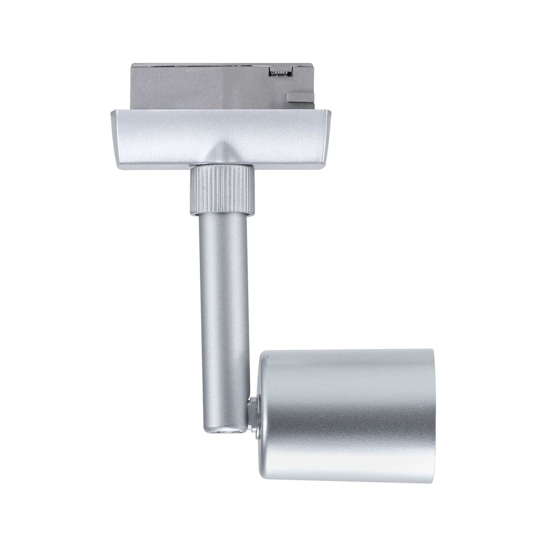 Spot LED sur rail en métal argenté pour un éclairage intérieur flexible