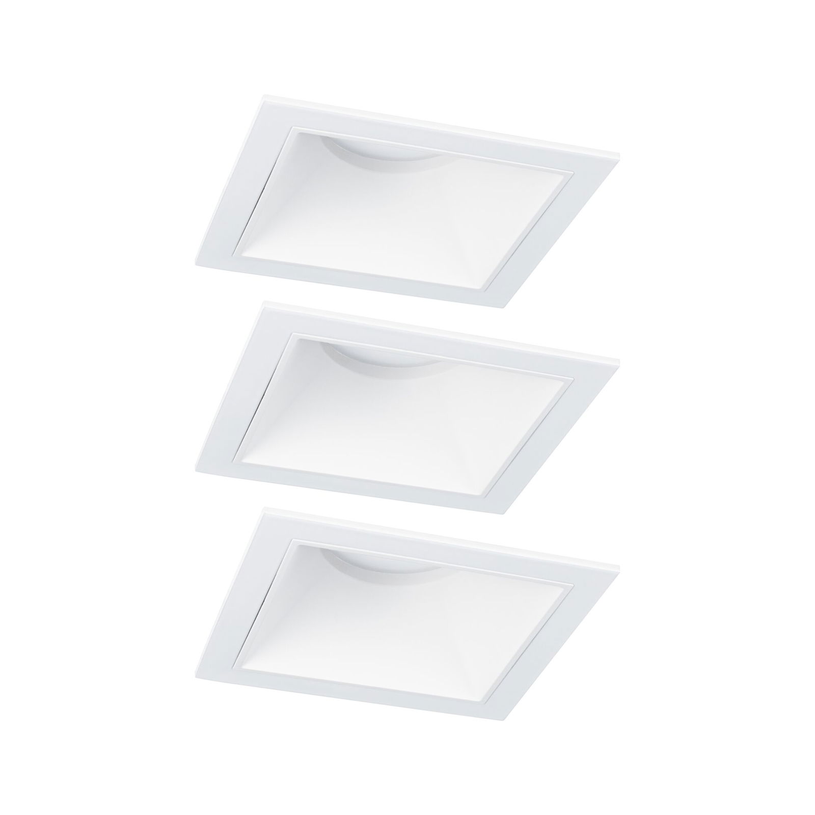 LED-indbygningsarmatur 3-Step-Dim Cole Coin Basissæt IP44 kantet 88x88mm Coin 3x6W 3x470lm 230V dæmpbar 2700K Hvid