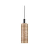 Modern pendant light with light wood and chrome details for elegant home lighting design