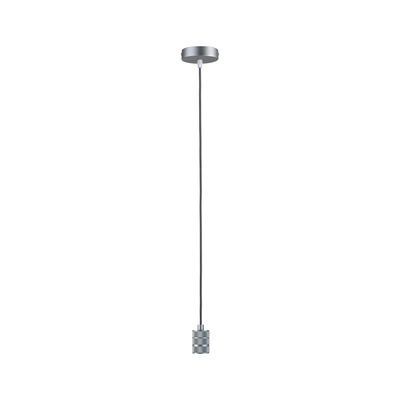 Moderne zilverkleurige aluminium hanglamp met zwarte kabel voor stijlvolle verlichting