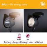 Black solar garden light with battery charging 6-8 hours by sunlight, energy-saving outdoor lighting