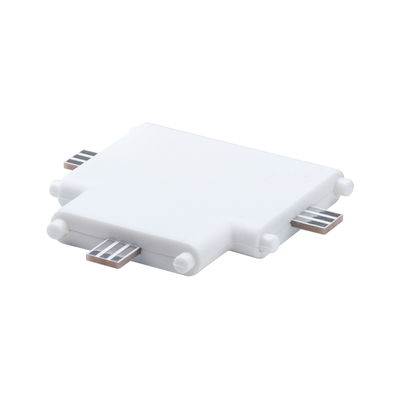 Adaptateur de connexion en plastique blanc pour éclairage sur rail LED avec trois contacts métalliques