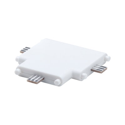 Witte kunststof verbindingsadapter voor LED-rails met drie metalen contacten
