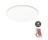 Round white LED ceiling light with 3-step dimming for energy-efficient room lighting