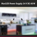 MaxLED 24V DC 60W Netzteil in Weiß mit Kabeln für LED-Beleuchtungssysteme