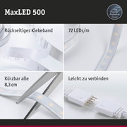 MaxLED 500 LED-Lichtband mit rückseitigem Klebeband, 72 LEDs/m, schneidbar und leicht verbindbar