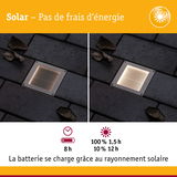 Éclairage LED au sol en acier inoxydable solaire avec temps de charge et autonomie sur pavé