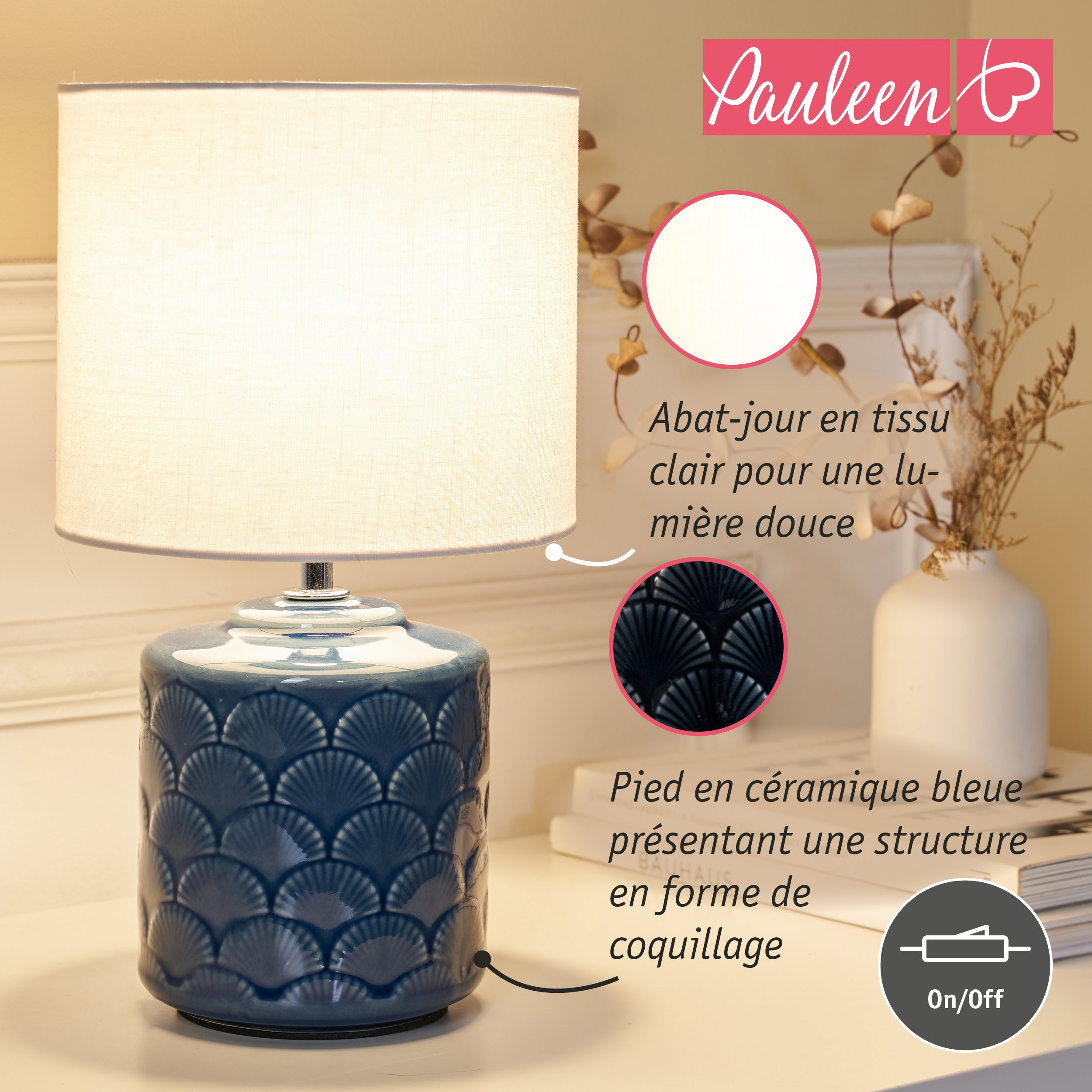 Paulmann Pauleen Lampe à poser Glowing Midnight E14 max. 20W Bleu/Blanc