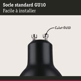 Socle standard GU10 noir en métal avec deux contacts, facile à installer, composant d'éclairage