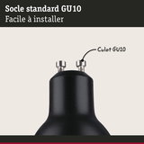 Socle standard GU10 noir en métal avec deux contacts, facile à installer, composant d'éclairage