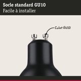 Socle de lampe GU10 noir en métal, facile à installer pour éclairage LED