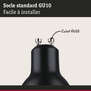 Socle de lampe GU10 noir en métal, facile à installer pour éclairage LED