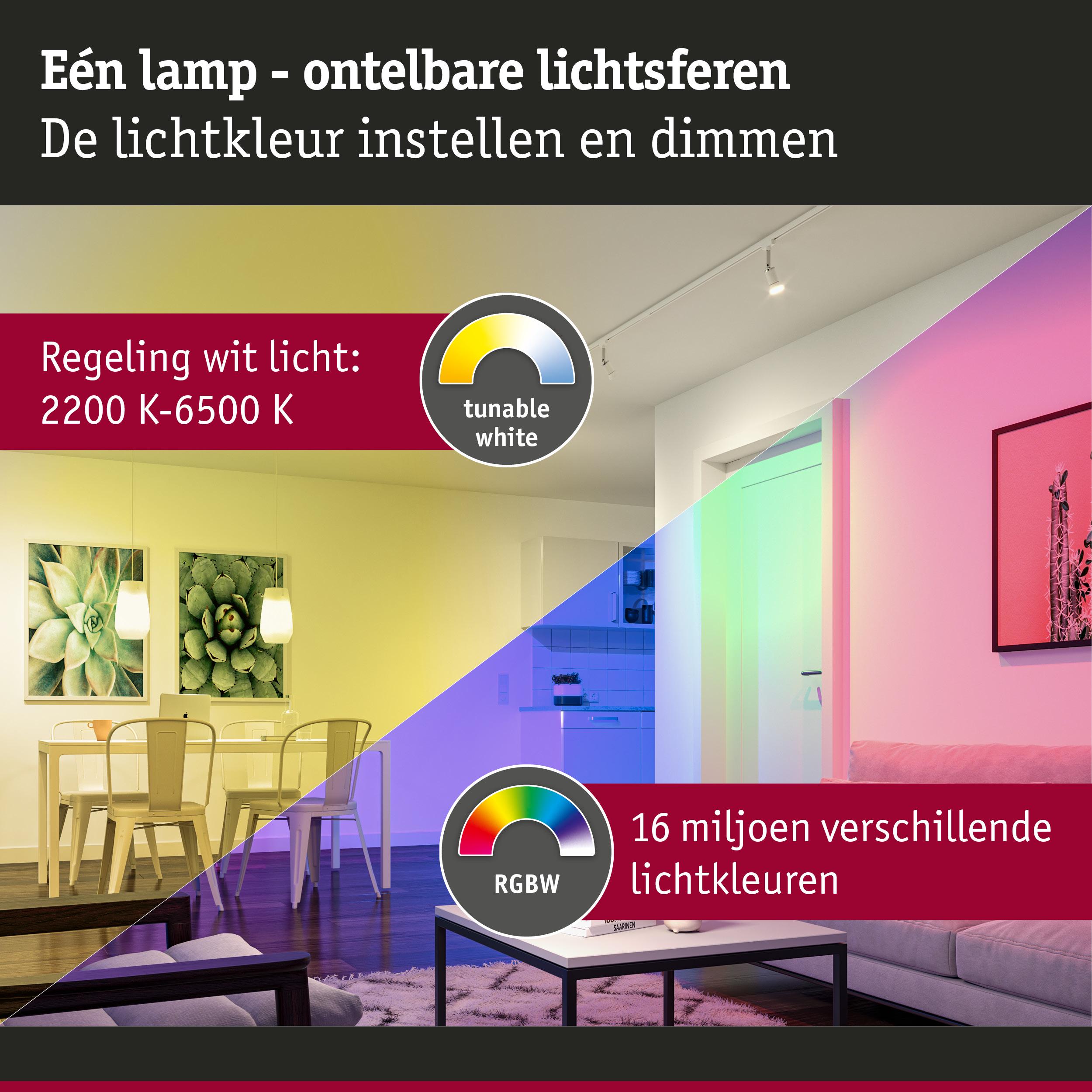 Woonkamer met instelbare witlichtkleur 2200K-6500K en 16 miljoen RGBW-lichtkleuren