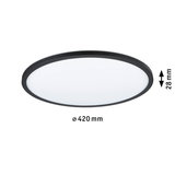 Runde LED-Deckenleuchte mit schwarzem Rahmen und weißem Diffusor, 420 mm Durchmesser, 28 mm Höhe