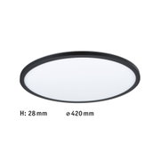 Runde LED-Deckenleuchte mit schwarzem Metallrahmen und weißem Diffusor, energiesparende Beleuchtung