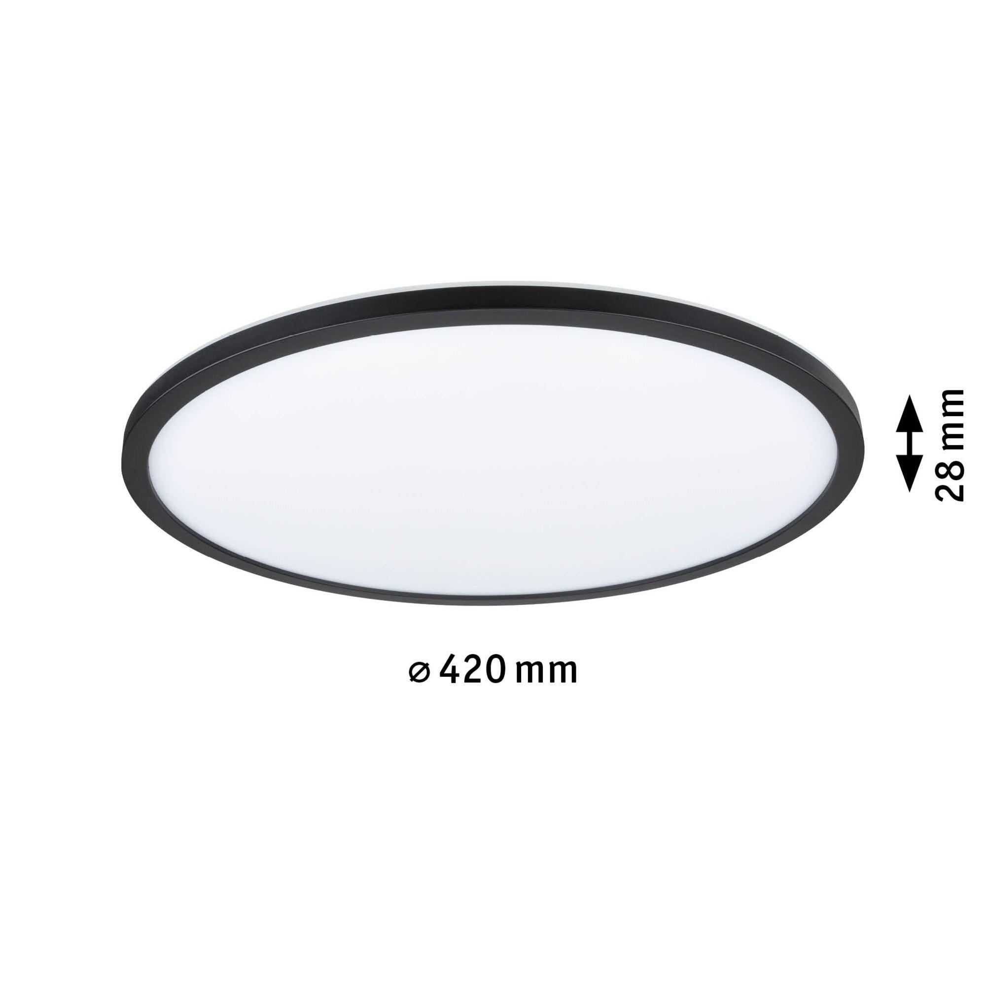 Runde LED-Deckenleuchte mit schwarzem Metallrahmen und weißem Diffusor, energiesparende Beleuchtung