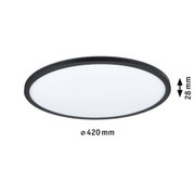 Runde LED-Deckenleuchte mit schwarzem Metallrahmen und weißem Diffusor, energiesparende Beleuchtung