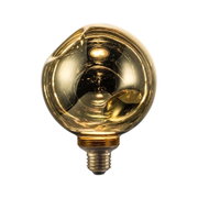 Round amber glass bulb with screw base for decorative lighting and warm ambiance