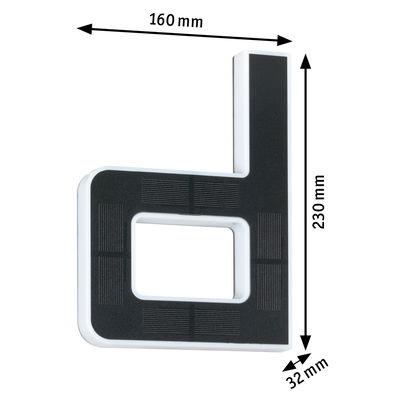 Élément de lampe murale LED noir et blanc de 160x230x32 mm pour éclairage moderne