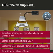LED-inbouwlamp 3-Step-Dim Nova Coin star IP44 rond 78mm Coin 6W 470lm 230V dimbaar 2700K Wit mat