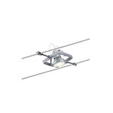 Modern silver metal cable spotlight with adjustable lamp head for versatile lighting solutions