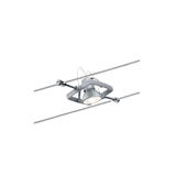 Modern silver metal cable spotlight with adjustable lamp head for versatile lighting solutions