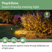 Insect-friendly garden lighting with warm white light for evening outdoor use